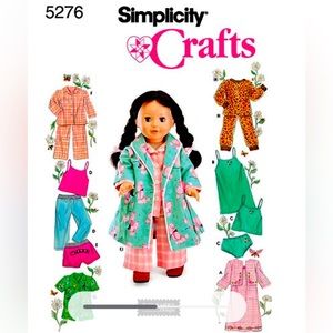 Simplicity One Size Doll Clothes Pattern, 1 Each NEW